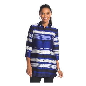 Chico’s Charla Top in Cobalt Stripe